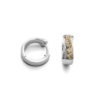 DUR Schmuck  Ohrstecker Strandsand, DUR Schmuck Strandsand Klapp Creole Sterling Silber 925/- rhodiniert (O4888)