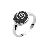 DUR Schmuck Ring "Spirale" , Lavasand, Silber 925/- rhodiniert (R4672)
