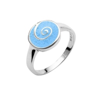 DUR Schmuck Ring "Spirale"Steinsand blau, Silber 925/- rhodiniert (R4895)