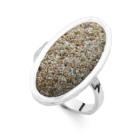 DUR Schmuck Ring SANDBANK Strandsand, Silber 925/- (R4789)