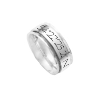 DUR Unisex Ring Koordinaten HEILIGENHAFEN Silber 925/- (R4977) auch Partnerring