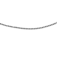 DUR Schmuck geschliffene Kugelkette, rhodiniert, Silber 925/- (K2255)