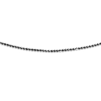 DUR Schmuck geschliffene Kugelkette,Black Rhodium Silber 925/- (K2247)