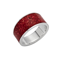 UVP 69,90€ DUR Schmuck Ring MOSAIK Koralle, Silber 925/- (R5357)