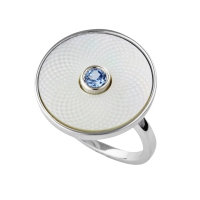 UVP 129€ DUR Schmuck Ring Perlmutt mit synth. Spinell, Silber 925/- rhodiniert (R4981)