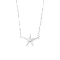 UVP 69,90€ DUR Schmuck Kette " Seestern klein "  Silber 925/- gefrostet 42cm + 3cm (K2413)