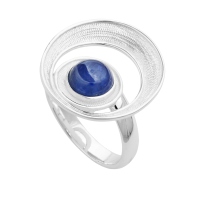 DUR Schmuck Ring "Meeresstrudel" Kyanit, Silber 925/- (R4830) Größe variabel