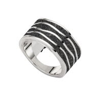 DUR Schmuck Ring STRANDWELLEN Lavasand, Silber 925/-rhodiniert (R4832)