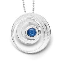 DUR Schmuck Anhänger MEERESSTRUDEL mit Kyanit, Silber 925/- (P3056)