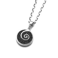 DUR Schmuck Anhänger Lavasand Spirale Silber 925/- rhodiniert (P2931)