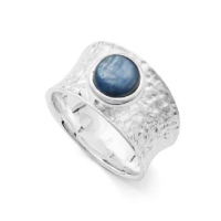 DUR Schmuck Ring Wasserblau Kyanit, Silber 925/- (R4719)