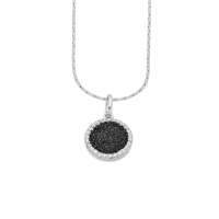 DUR Kette WASSERFLIMMERN Lavasand, Zirkonia,  Silber 925/- rhodiniert (K2446)