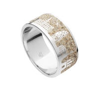 DUR Schmuck Unisex Ring HAMBURG II Strandsand Silber 925/- rhodiniert (R4996)