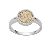 DUR Schmuck Ring "Meeresfunkeln" Strandsand, Zirkonia, Silber 925/- rhodiniert (R5160)