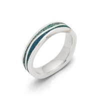 DUR Schmuck Unisex Ring MEERESBLAU schmal, Silber 925/- rhodiniert (R5104)