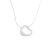 UVP 44,90€ DUR Schmuck Kette HERZ gefrostet,  Silber 925/-  42cm (K2453)