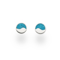 DUR Schmuck  Ohrstecker MEERESBLAU Steinsand, Sterling Silber 925/- rhodiniert (O5009)