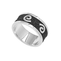 UVP 79,90€ DUR Schmuck Bandring LAVASPIRALE Lavasand 925/- Sterlingsilber (R4523)