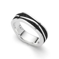 DUR Schmuck UNISEX Ring WELLEN, Lavasand, Silber 925/- rhodiniert (R5219)