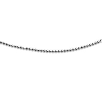 DUR Schmuck Kugelkette, dünn geschliffen 1,2mm Silber 925/- rhodiniert (K2463)