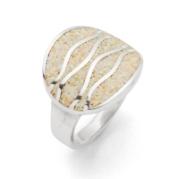 DUR Schmuck Ring WELLEN, Strandsand, Silber 925/- rhodiniert (R5101)