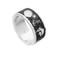 DUR Schmuck Ring *Ostsee* Lavasand, Silber 925/- rhodiniert (R5230)