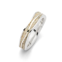 DUR Schmuck UNISEX Ring WELLEN, Strandsand, Silber 925/- rhodiniert (R5108)