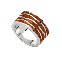 DUR Schmuck Ring Strandwellen Bernsteinsand, Silber 925/- (R5240)