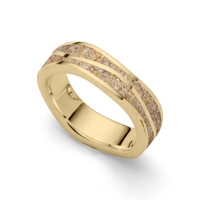 DUR Schmuck UNISEX Ring WELLEN, Strandsand, Silber 925/- goldplattiert (R5294)