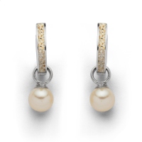 DUR Schmuck Damen Sandcreole Marina/Perle (abnehmbar) Silber 925/- O5126