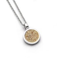 DUR Schmuck Kette KLEINER SANDKUSS Strandsand, Silber 925/- rhod.ca 42cm (K2530)