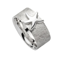 DUR Schmuck Ring SEESTERN,Silber 925/- rhodiniert (R5401)