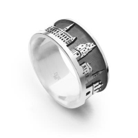 DUR Schmuck Ring "Hamburg II" sandlos,Silber 925/- rhodiniert (R5414)