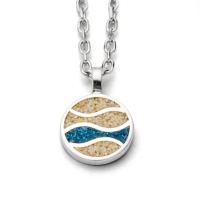 DUR Schmuck Kette Strandwellen Strand-/Steinsand, Silber 925/- rhod. 42cm (K2516)