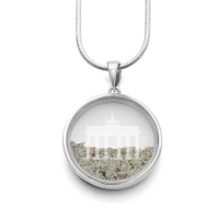 DUR Schmuck Unisex Anhänger BRANDENBURGER TOR mit Mauersteinen, Silber 925/- rhodiniert (P3605)