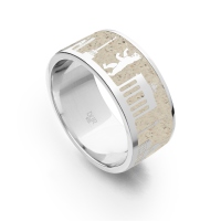 DUR Schmuck Unisex Sandring "Berliner Mauer" 925/- rhodiniert (R5425)