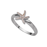 DUR Schmuck Ring SEESTERN MINI Strandsand,Silber 925/- rhodiniert (R5426)