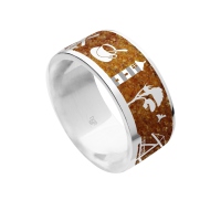 DUR Schmuck Unisex Ring OSTFRIESLAND Bernstein, Silber 925/- (R5299)