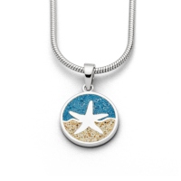 DUR Schmuck Damen Anhänger SEESTERN Strandsand, Steinsand Silber 925/- rhod. (P3529)