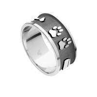 DUR Schmuck Ring "Lucky Dog" 925/- sandlos, Silber 925/- rhodiniert (R5458)
