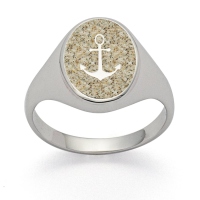 UVP 105€ DUR Schmuck Unisex Siegelring ANKER Strandsand Silber 925/- rhodiniert (R5493)