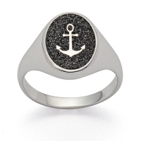 UVP 105€ DUR Schmuck Unisex Siegelring ANKER Lavasand Silber 925/- rhodiniert (R5494)