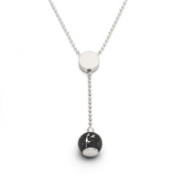 DUR Schmuck Y-Kette SYLT mit  Lavasand, Silber 925/- rhodiniert 42cm (K2572.LA)