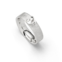 DUR Schmuck Ring ANKER,Silber 925/- matt, anlaufgeschützt (R5492)