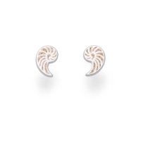 DUR Schmuck Ohrstecker SANDNAUTILUS Strandsand, Silber 925/- rhod. (O5132)