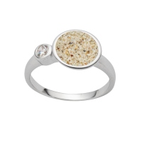 DUR Schmuck Ring POLARSTERN, Strandsand Zirkonia Silber 925/- rhodiniert(R5279)