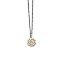 DUR Damen Kette SANDSPIRALE 2.0, Strandsand, 925er Silber rhodiniert, Länge ca. 42cm (K2582)