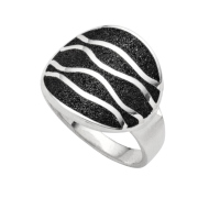 UVP 89€ DUR Schmuck Ring WELLEN Lavasand, Silber 925/- rhodiniert (R5130)