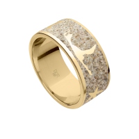 DUR Schmuck Unisex Ring SYLT GG plattiert Strandsand Silber 925/- (R4792)