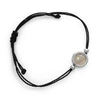 Dur Schmuck Armband SANDSTURM Strandsand, Baumwollarmband, Silber 925/- 25cm (A1523)